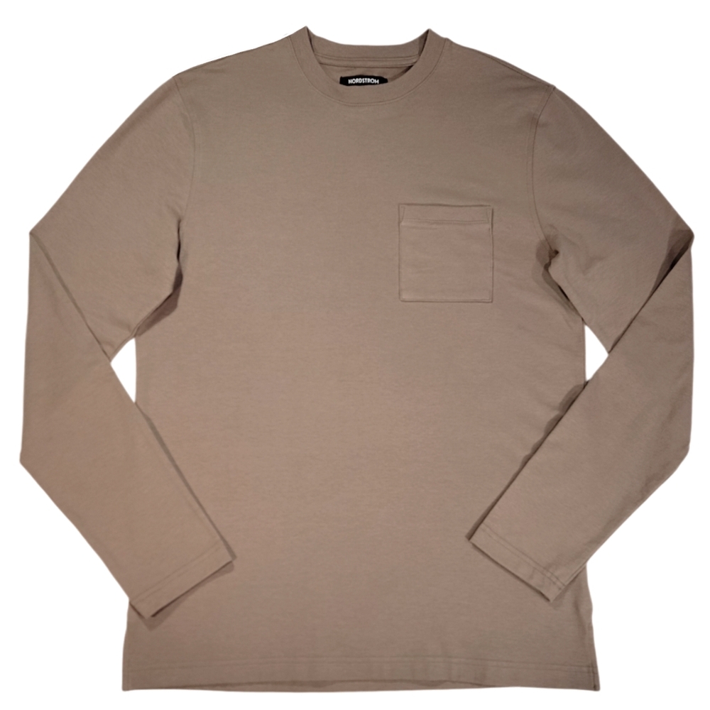 NEW!! Nordstrom Tech-Smart Cotton Blend Long Sleeve Tee Shirt w/Pocket • Men (S)